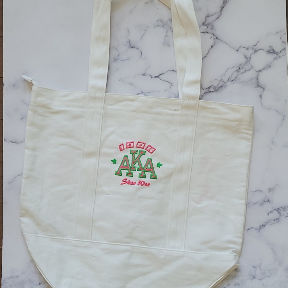 Custom Alpha Kappa Alpha Embroidered Zippered Tote